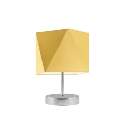 Lampka PASADENA abażur musztardowy stelaż stal szczotkowana