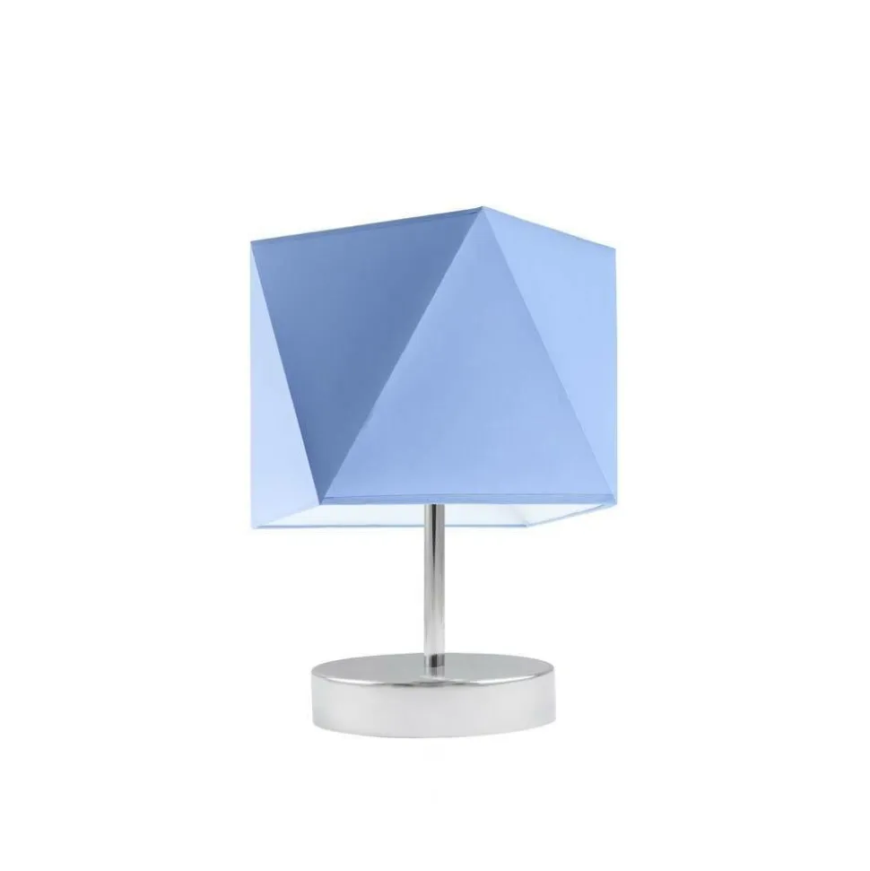 Lampka PASADENA abażur niebieski stelaż chrom