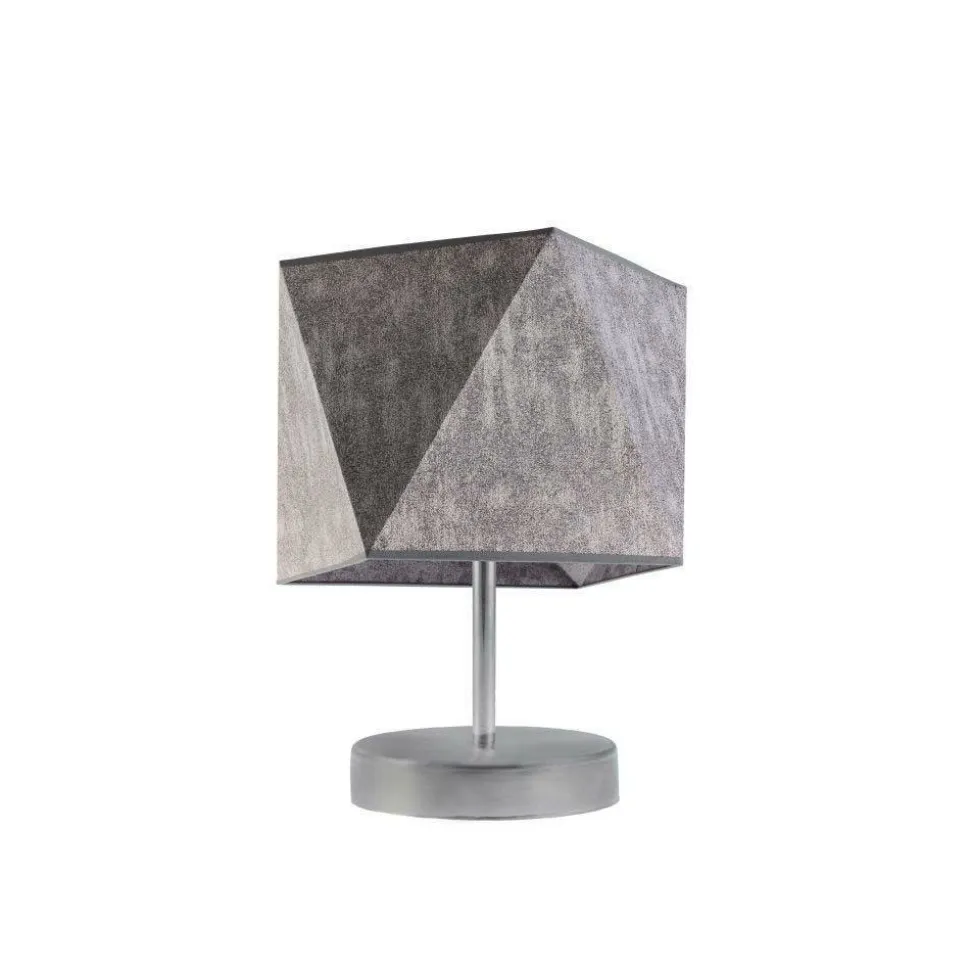 Lampka PASADENA abażur szary melanż stelaż srebrny