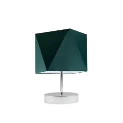 Lampka PASADENA abażur zieleń butelkowa stelaż chrom