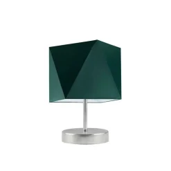 Lampka PASADENA abażur zieleń butelkowa stelaż stal szczotkowana