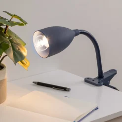 Lampka Sily z klipsem szara ciemna