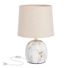 Lampka stołowa Adelina lampa gabinetowa  marmur+złoty 1x40W E14 abażur beżowy od dina