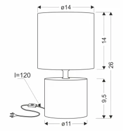 Lampka stołowa Dina lampa gabinetowa  1x40W E14 szary