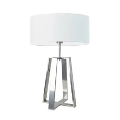 Lampka THOR abażur biały stelaż srebrny