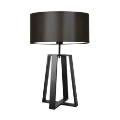 Lampka THOR abażur brązowy stelaż czarny