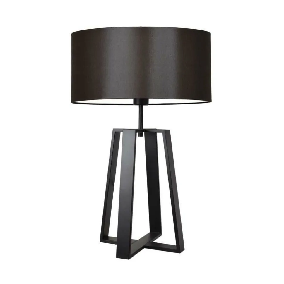 Lampka THOR abażur brązowy stelaż czarny