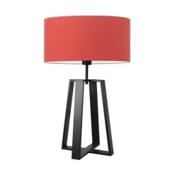 Lampka THOR abażur czerwony stelaż czarny