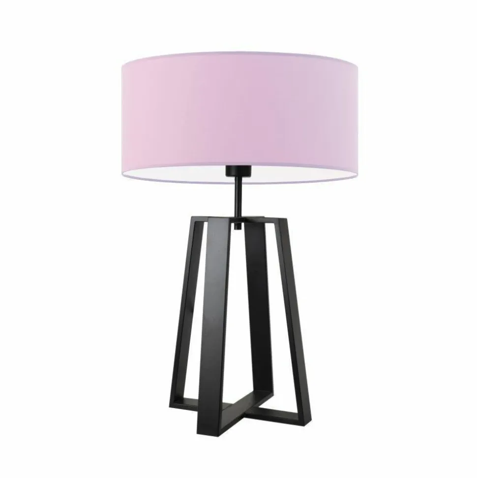 Lampka THOR abażur jasny fioletowy stelaż czarny