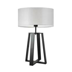 Lampka THOR abażur jasny szary stelaż czarny