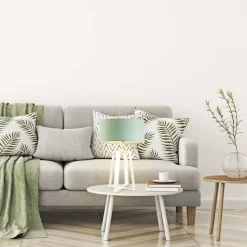 Lampka THOR abażur szary stalowy stelaż biały