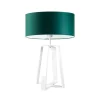 Lampka THOR abażur zieleń butelkowa stelaż biały