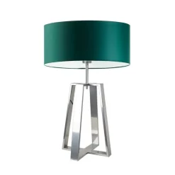 Lampka THOR abażur zieleń butelkowa stelaż srebrny