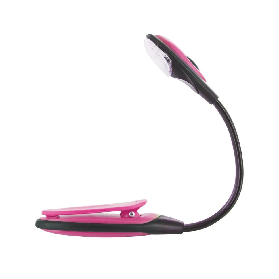 Lampka z klipsem do czytania różowa