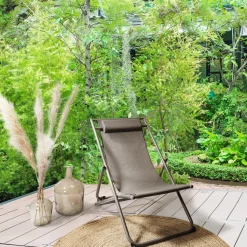 Leżak Canard składany beżowy ciemny