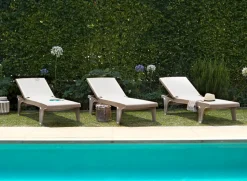 Leżak ogrodowy Tahiti beżowy/biały