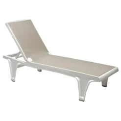 Leżak ogrodowy Tahiti biały/beżowy