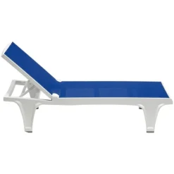 Leżak ogrodowy Tahiti biały/niebieski