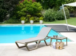 Leżak ogrodowy Vela beżowy/biały