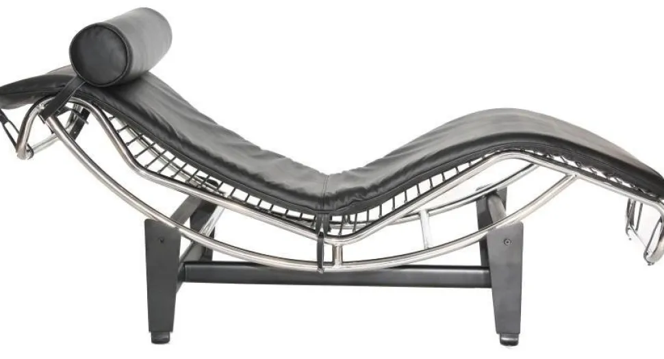 Leżanka inspirowana LC4 czarna skóra