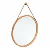 Lustro bambusowe okrągłe na pasku