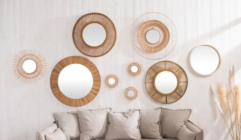 Lustro boho Sun rattan 58cm