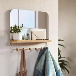 Lustro Estique białe z półką