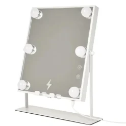 Lustro LED z głośnikiem i ładowarką