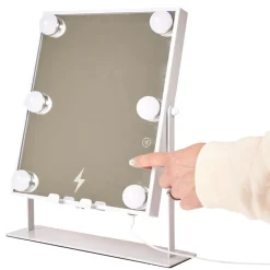 Lustro LED z głośnikiem i ładowarką