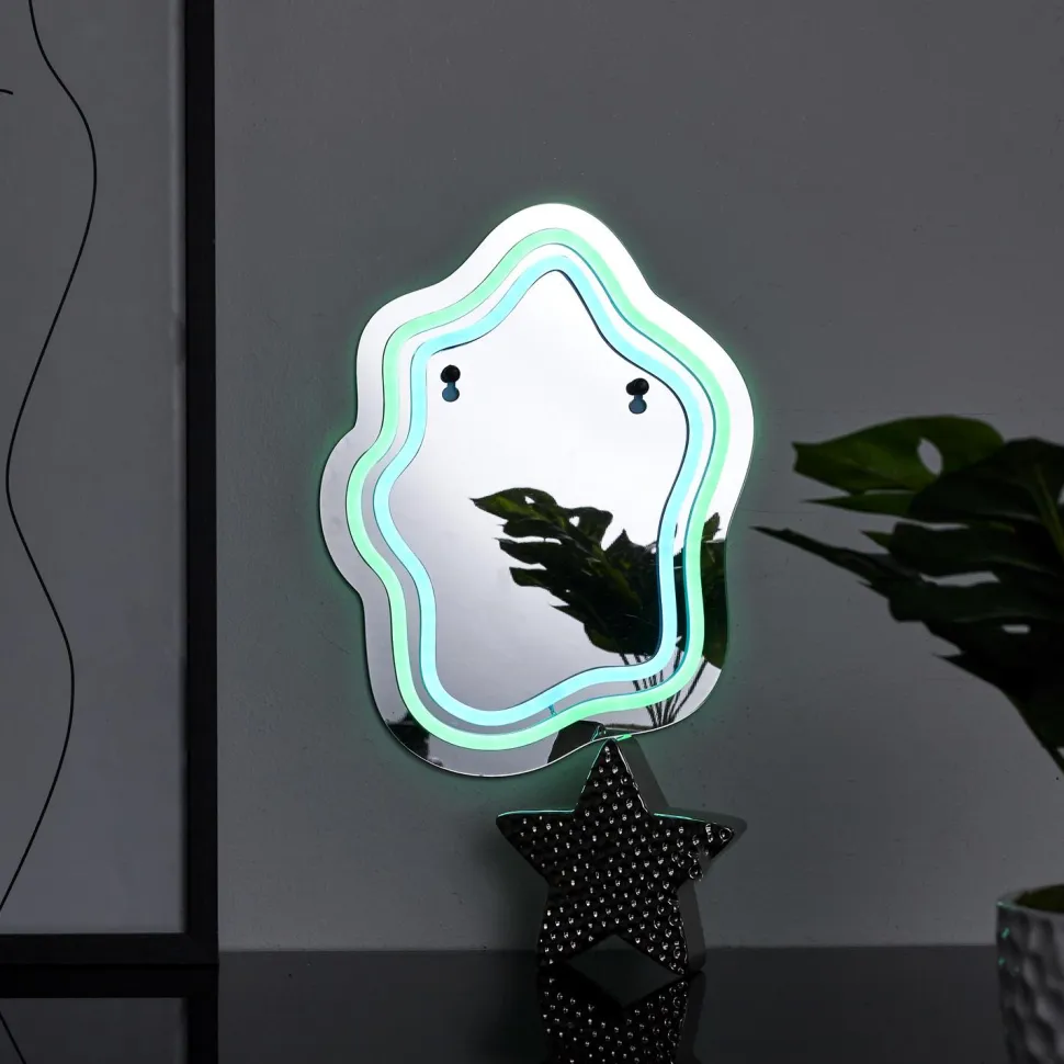 Lustro LED z neonowym oświetleniem