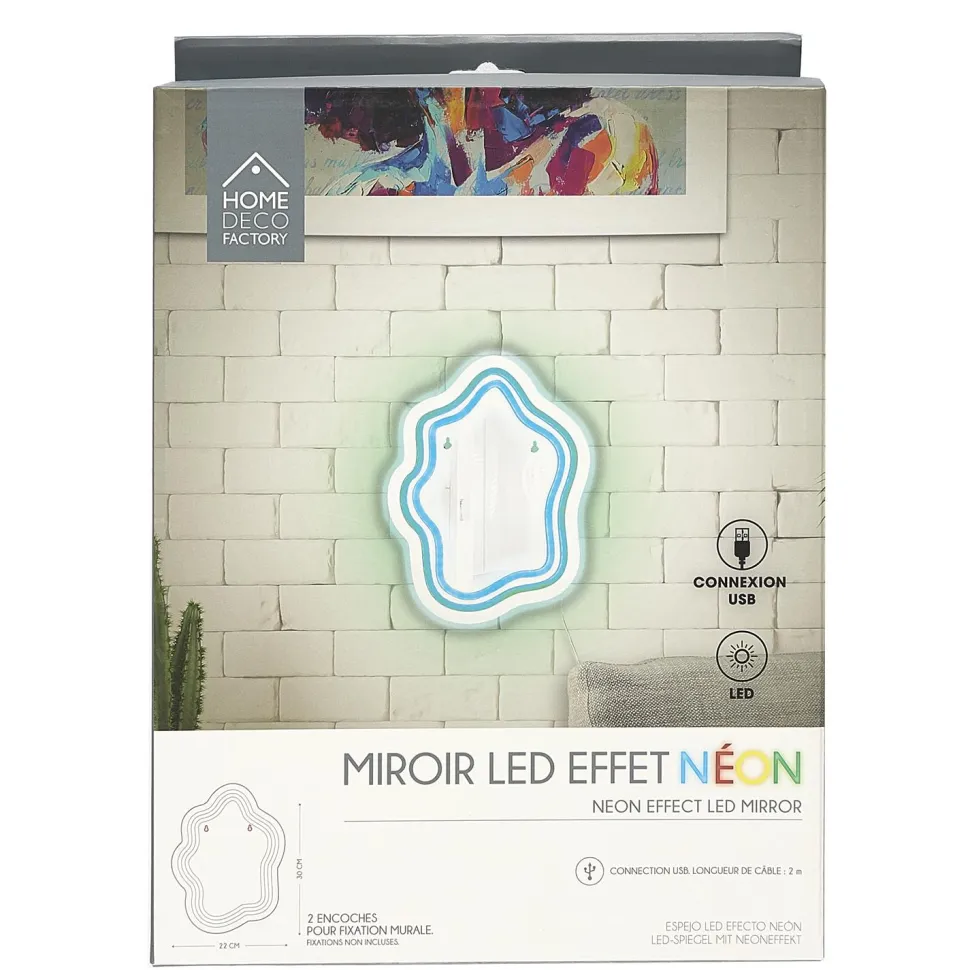 Lustro LED z neonowym oświetleniem