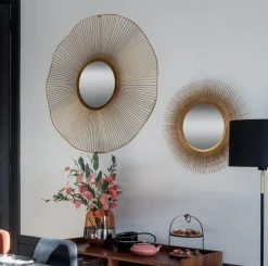 Lustro Metal Soleil złote 58cm