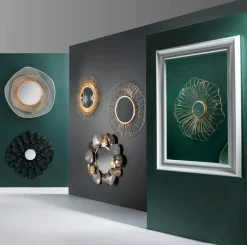 Lustro Metal Soleil złote 58cm