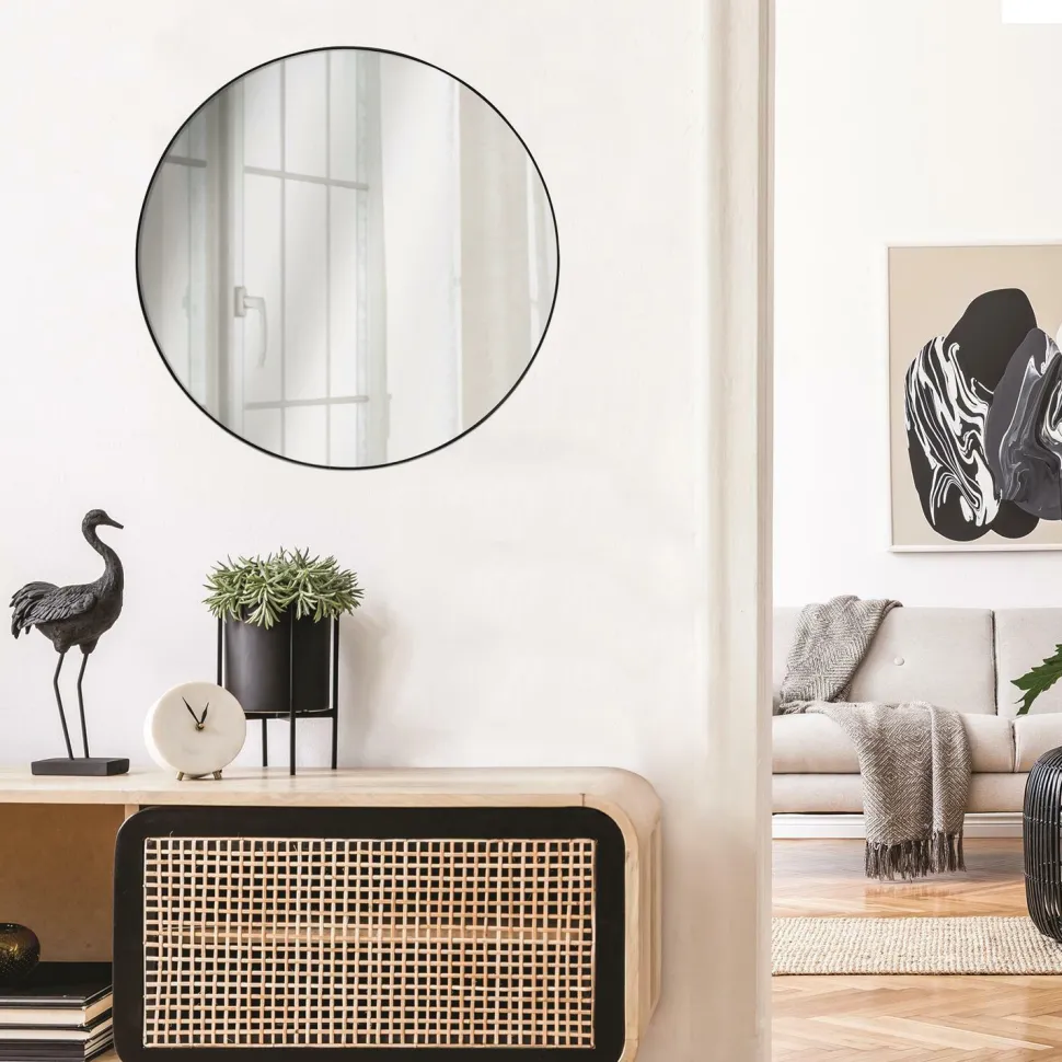 Lustro Navira czarne 55cm okrągłe