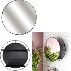 Lustro okrągłe Cirko 45cm czarne