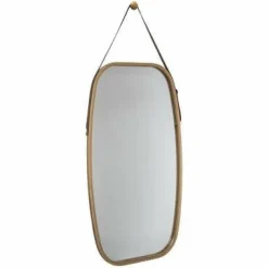 Lustro owalne 43x77cm ze skórzanym paskiem