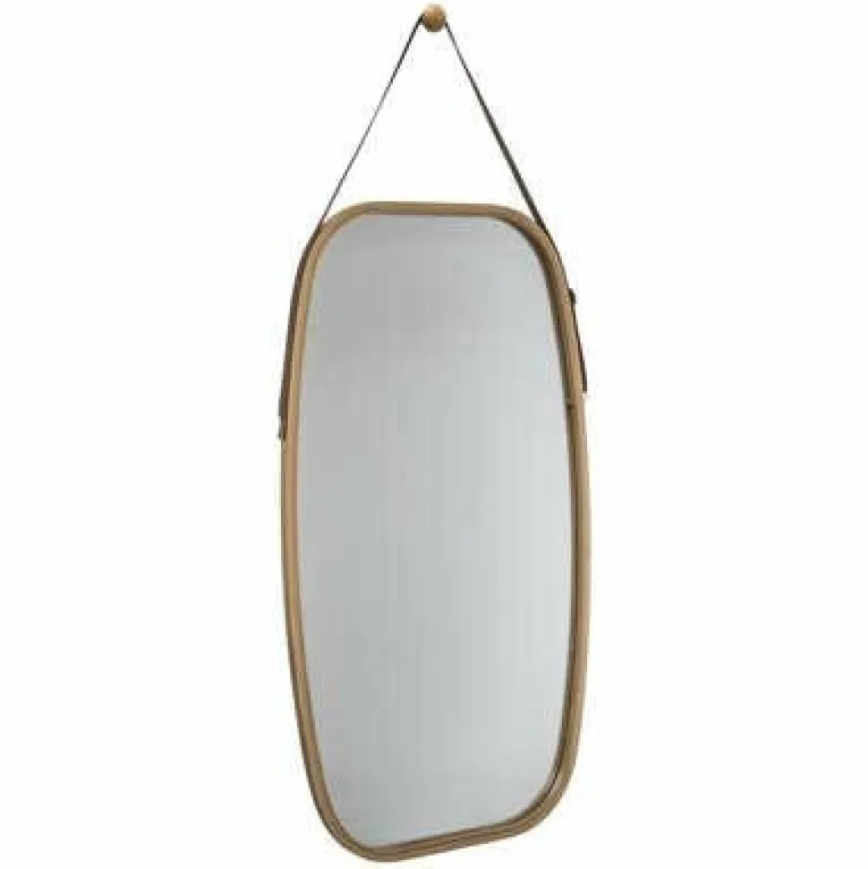 Lustro owalne 43x77cm ze skórzanym paskiem