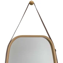 Lustro owalne 43x77cm ze skórzanym paskiem