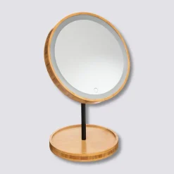 Lustro stojące bambusowe LED