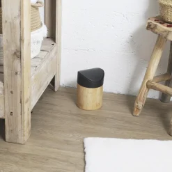 Mini kosz na śmieci bambus/ czarny