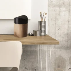 Mini kosz na śmieci bambus/ czarny