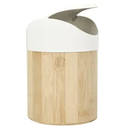 Mini kosz na śmieci bambus/ biały