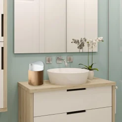 Mini kosz na śmieci bambus/ biały