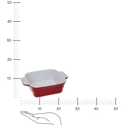 Naczynie gliniane kwadratowe czerwone