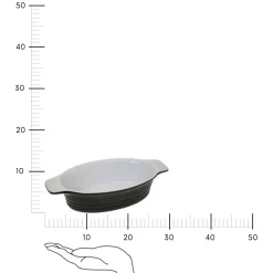 Naczynie gliniane owalne czarne