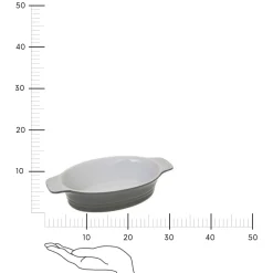 Naczynie gliniane owalne szare
