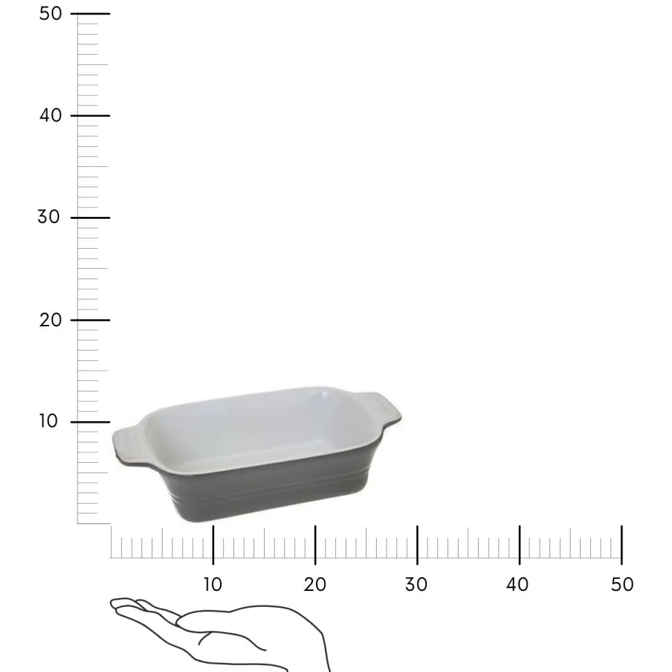 Naczynie gliniane prostokątne szare