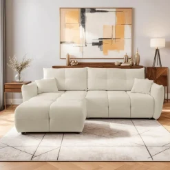 Narożnik Bode z funkcją spania lewy       beżowy Sicuro 55