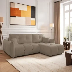 Narożnik Bode z funkcją spania prawy      brązowy Sicuro 45