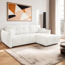 Narożnik Bode z funkcją spania prawy      biały Sicuro 60